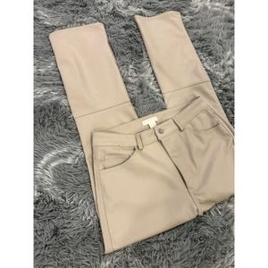 Tan Faux Leather Pants- Size 8